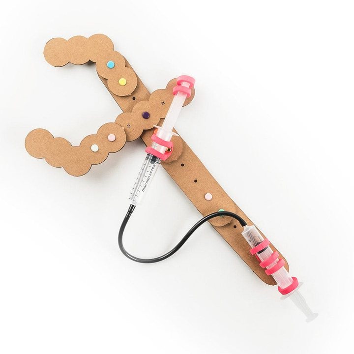 A cardboard Monster Claw Spark powered by air