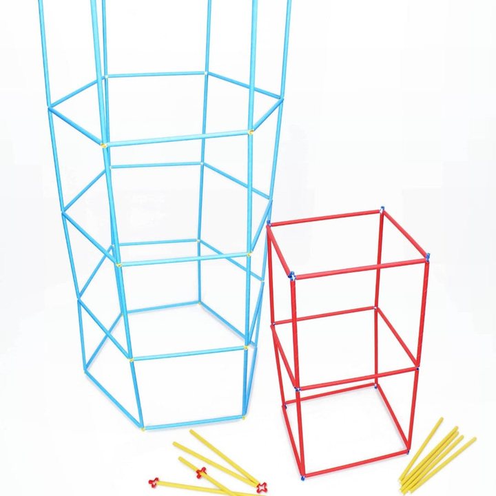 Tall Straw Structures built from straws and connectors